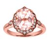 Ring with .19 Carat TW of Diamonds and Morganite in 14kt Rose Gold