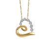 Heart Pendant with .05 Carat TW of Diamonds in 10kt Yellow Gold with Chain