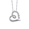 Heart Pendant with .05 Carat TW of Diamonds in 10kt White Gold with Chain