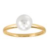 Ring with Pearl in 10kt Yellow Gold