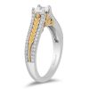 Enchanted Disney Anna Engagement Ring with .50 Carat TW of Diamonds in 14kt White and Yellow Gold
