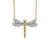 Dragonfly Necklace with .05 Carat TW of Diamonds in 10kt Yellow Gold