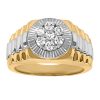 Men’s Ring with .50 Carat TW of Diamonds in 10kt White and Yellow Gold