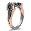 Enchanted Disney Villain Maleficent Ring with .10 Carat TW of Diamonds in Silver and 10kt Rose Gold