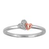 Heart Ring with .03 Carat TW of Diamonds in Sterling Silver