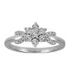 Snowflake Ring with .16 Carat TW of Diamonds in 10kt White Gold