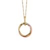 Circle Pendant in 14kt Yellow, White and Rose Gold with Chain