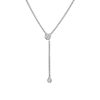 28″ Adjustable Bezel Set Diamond Necklace in Sterling Silver