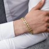 Men’s Open Curb Bracelet in 10kt Yellow Gold