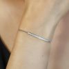 Adjustable Bracelet with Cubic Zirconia in Sterling Silver