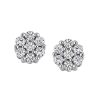 Cluster Earrings with 1.00 Carat TW of Diamonds in 10kt White Gold