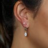 Drop Earrings with Cubic Zirconia in 10kt White Gold