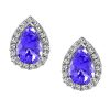 Earrings with .12 Carat TW of Diamonds and Tanzanite in 10kt White Gold