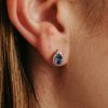 Earrings with .12 Carat TW of Diamonds and Tanzanite in 10kt White Gold