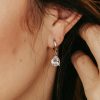 Pear Shaped Earrings with Cubic Zirconia in Sterling Silver