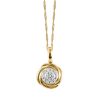 Cluster Pendant with .05 Carat TW of Diamonds in 10kt Yellow Gold with Chain