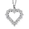 10KT White Gold Round Brilliant Diamond Heart Pendant with Chain