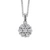 Cluster Pendant with .50 Carat TW of Diamonds in 10kt White Gold with Chain