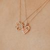10KT White and Rose Gold Diamond Heart Mom Pendant with Chain