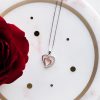 Heart Pendant with Cubic Zirconia in Sterling Silver with Chain
