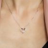 Heart Pendant with Diamond in Sterling Silver with Chain