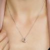 Heart Pendant with .02 Carat TW of Diamonds in Rose Gold Plated Sterling Silver with Chain