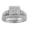 Bridal Set with 1.00 Carat TW of Diamonds in 10kt White Gold