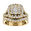 Halo Bridal Set with 1.00 Carat TW of Diamonds In 10kt Yellow Gold