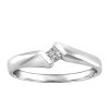 Fire of the North Solitaire Engagement Ring with .08 Carat Diamond in 10kt White Gold