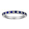 Ring with .12 Carat TW of Diamonds and Blue Sapphire in 10kt White Gold