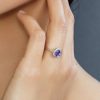 Ring with .09 Carat TW of Diamonds and Tanzanite in 10kt White Gold