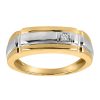 Men’s Ring with .03 Carat TW of Diamonds in 10kt White and Yellow Gold