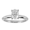Solitaire Engagement Ring with .50 Carat Oval Cut Diamond in 14kt White Gold