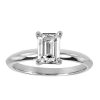 Solitaire Engagement Ring with 1.00 Carat Emerald Cut Diamond in 14kt White Gold