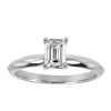 Solitaire Engagement Ring with .50 Carat Emerald Cut Diamond in 14kt White Gold