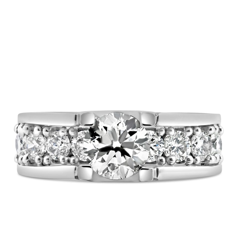 Engagement Ring with 2.00 Carat TW of Diamonds in 14kt White Gold