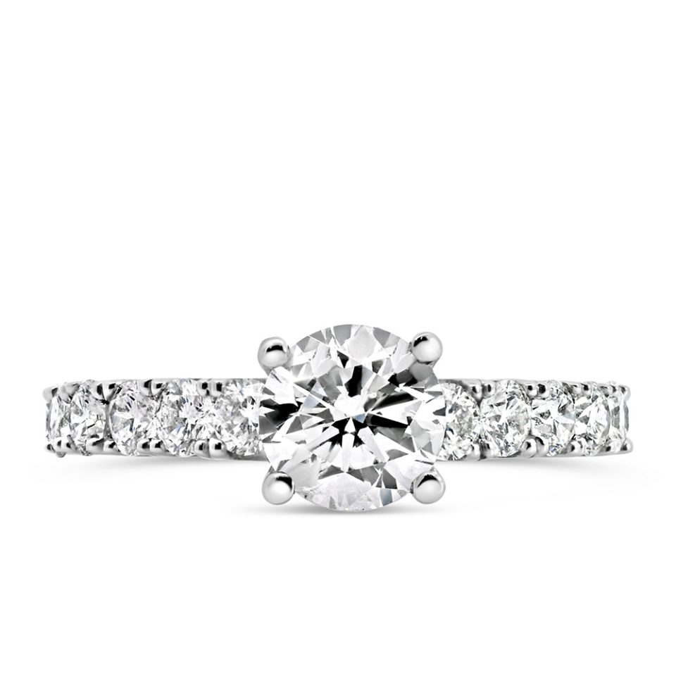 Engagement Ring with 1.84 Carat TW of Diamonds in 18kt White Gold