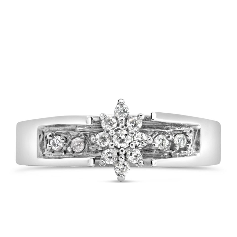 Engagement Ring with .17 Carat TW of Diamonds in 10kt White Gold