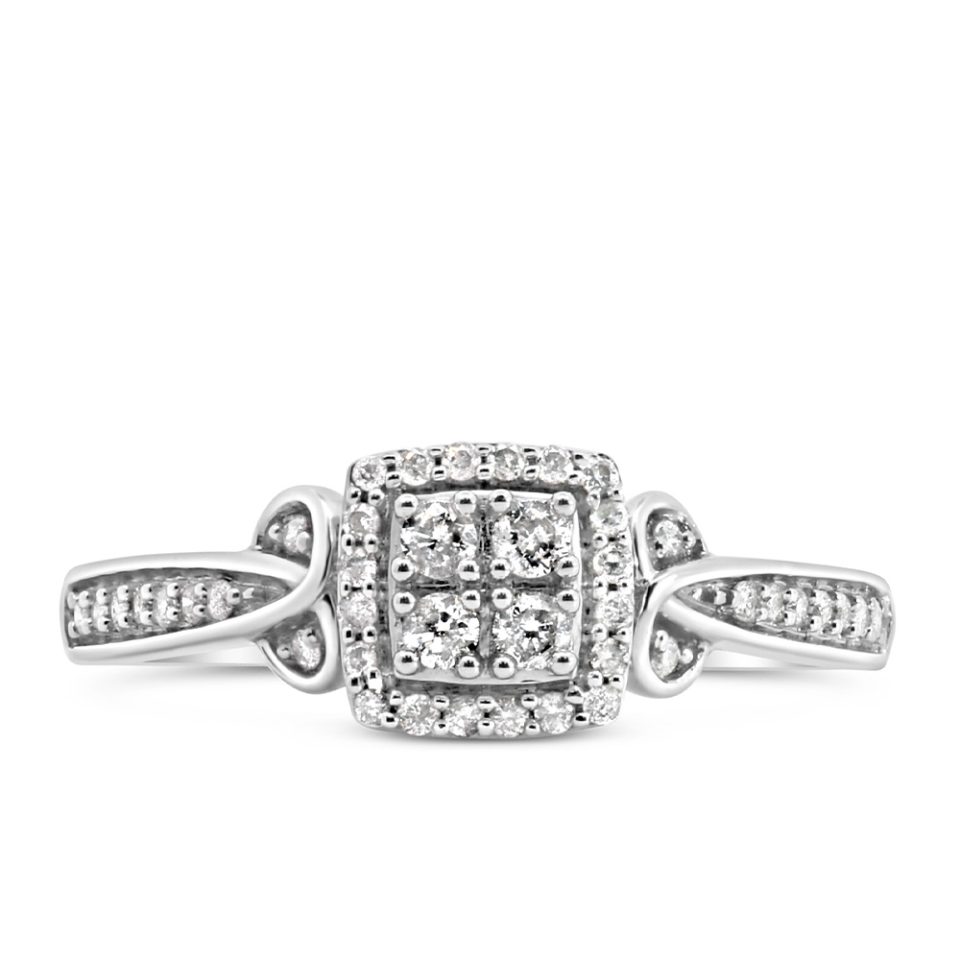 Engagement Ring with .25 Carat TW of Diamonds in 10kt White Gold
