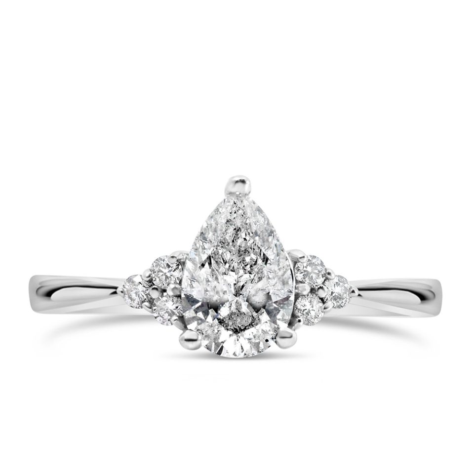 Engagement Ring with .79 Carat TW of Diamonds in 18kt White Gold