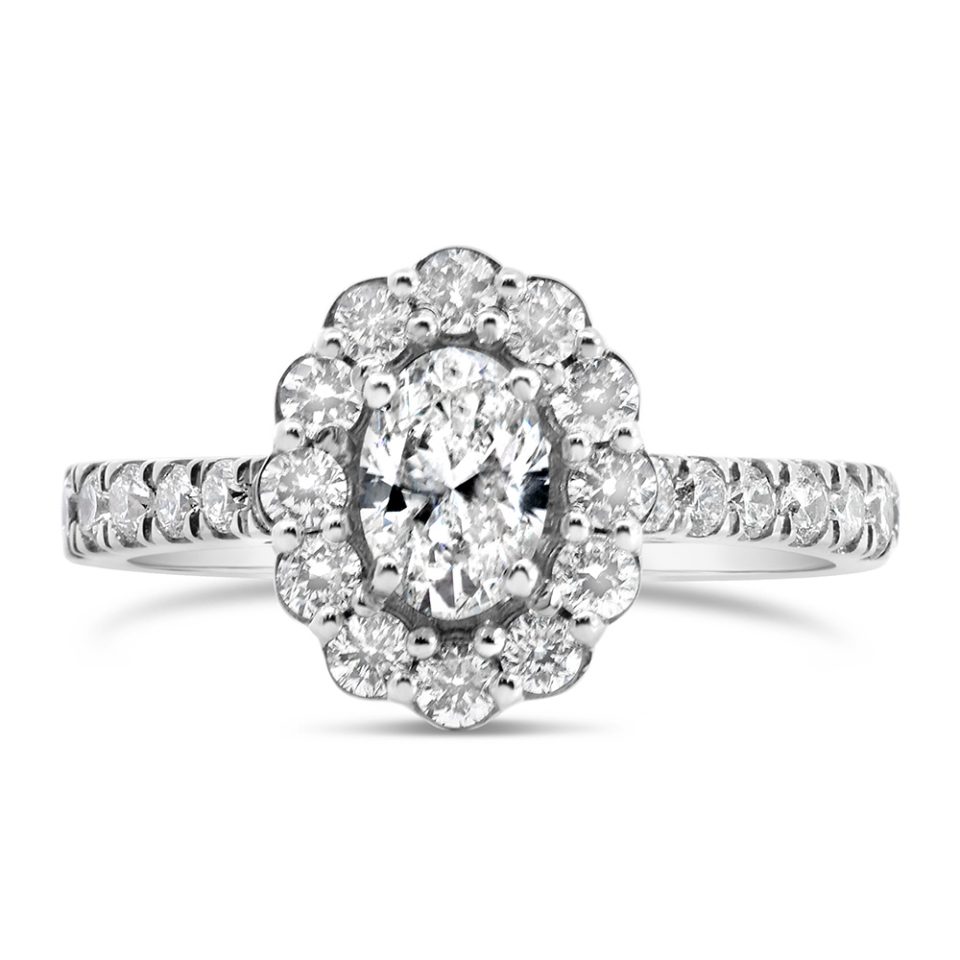 Engagement Ring with 1.25 Carat TW of Diamonds in 14kt White Gold