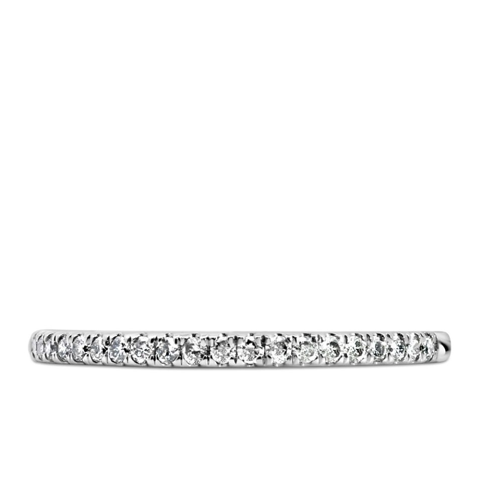 Wedding Band with .15 Carat TW of Diamonds in 14kt White Gold