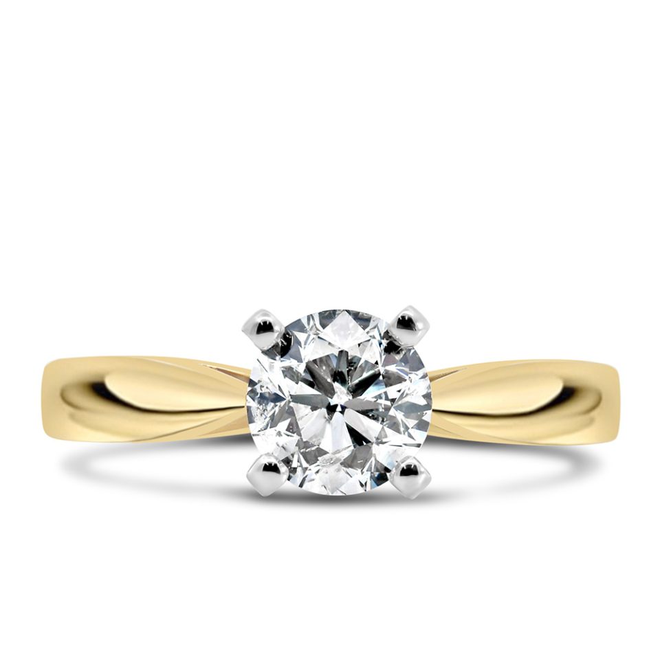 Engagement Ring with 1.00 Carat Diamond in 14kt Yellow Gold