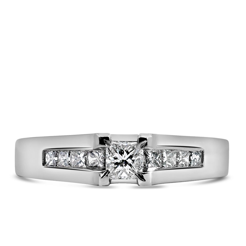 Ring with .50 Carat TW of Diamonds in 14kt White Gold