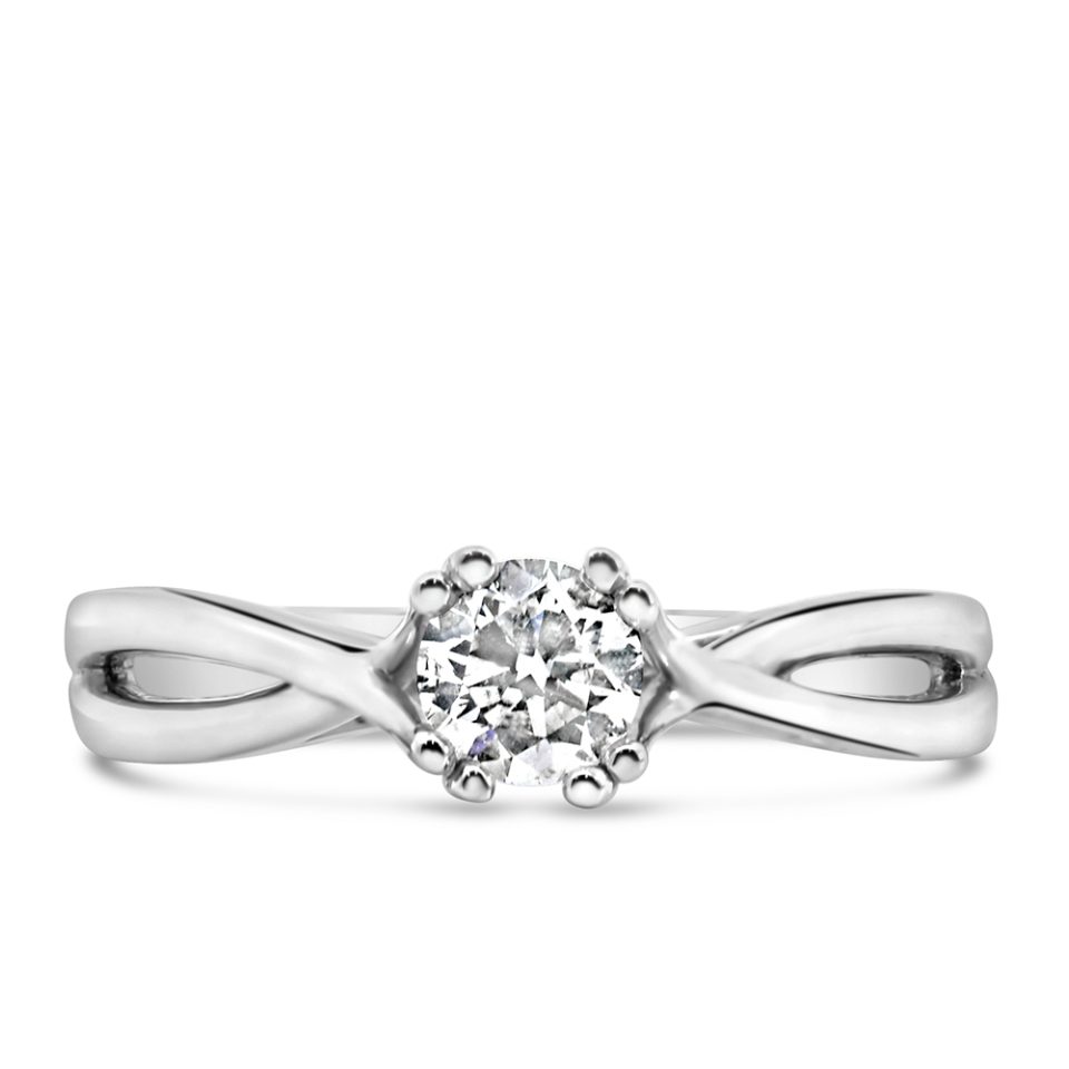 Engagement Ring with .40 Carat TW of Diamonds in 14kt White Gold