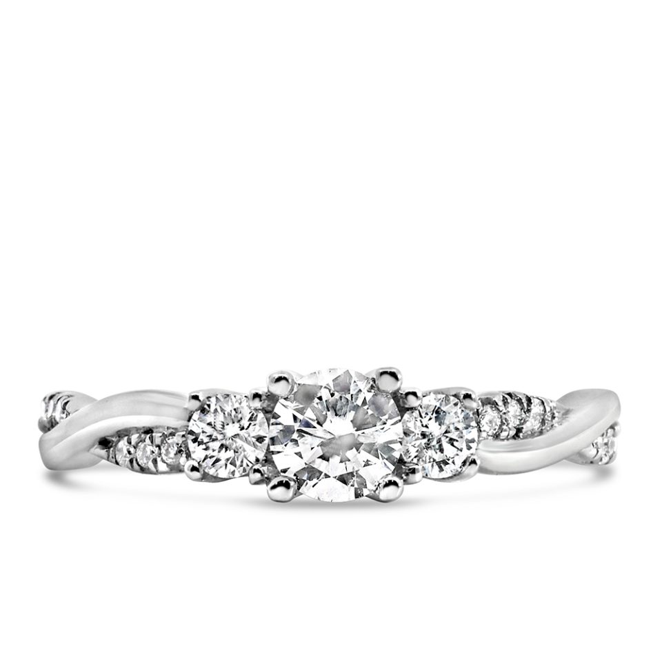 Engagement Ring with .54 Carat TW of Diamonds in 14kt White Gold