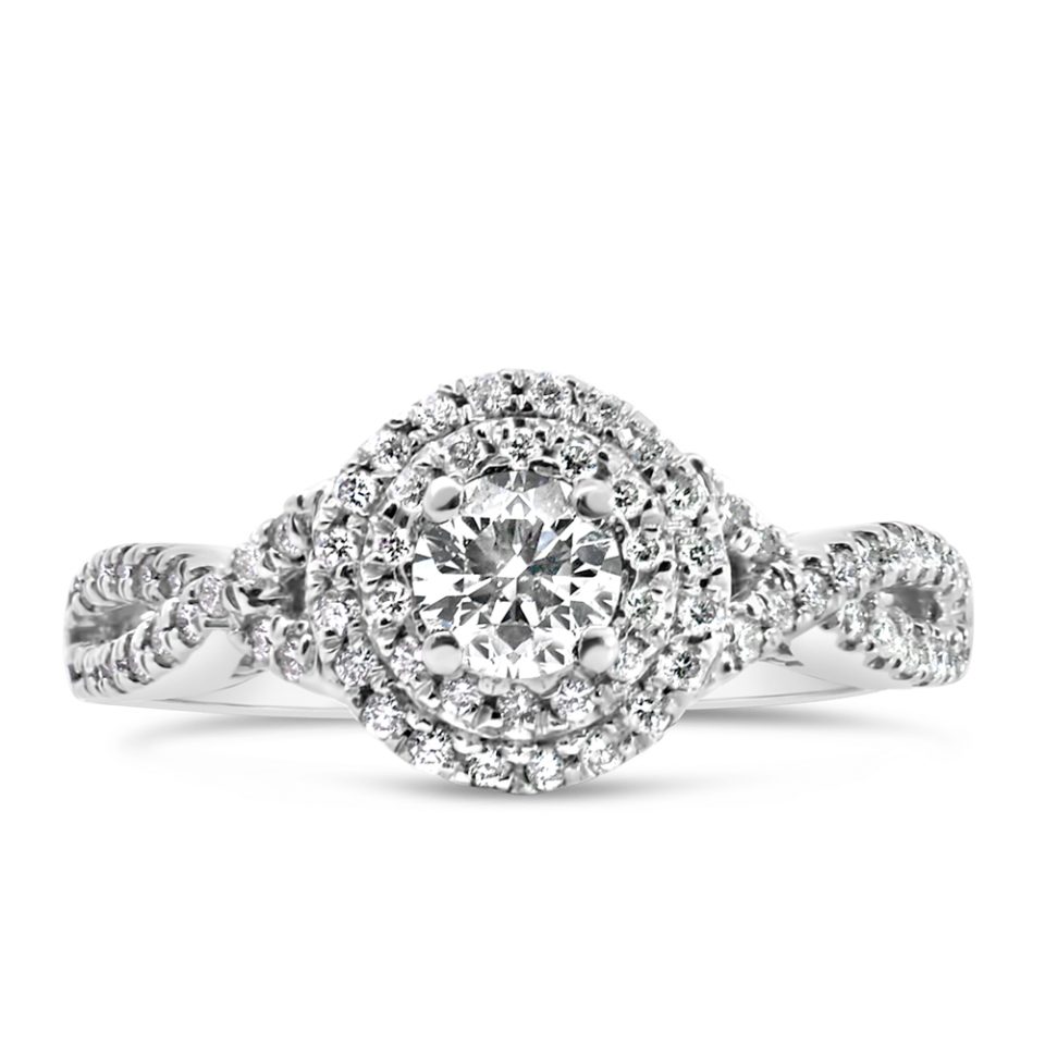 Engagement Ring with .65 Carat TW of Diamonds in 18kt White Gold
