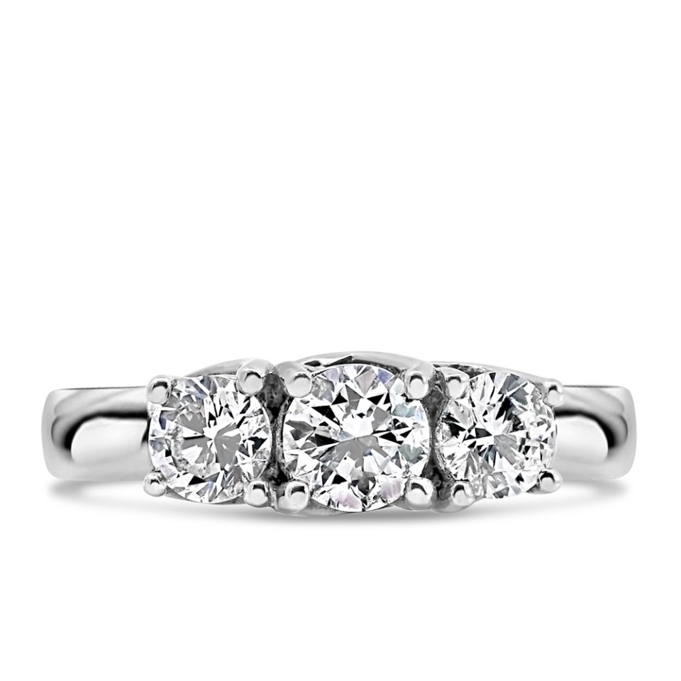 Engagement Ring with 1.00 Carat TW of Diamonds in 18kt White Gold