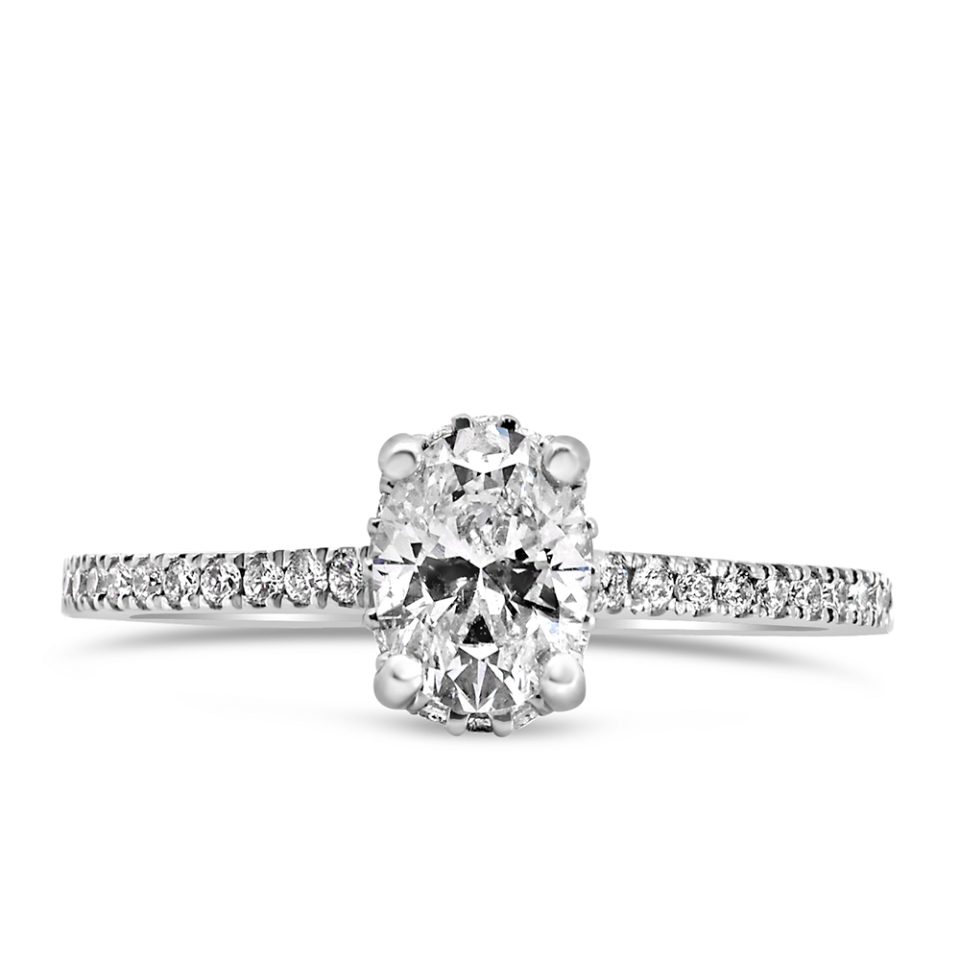 Engagement Ring with .90 Carat TW of Diamonds in 18kt White Gold