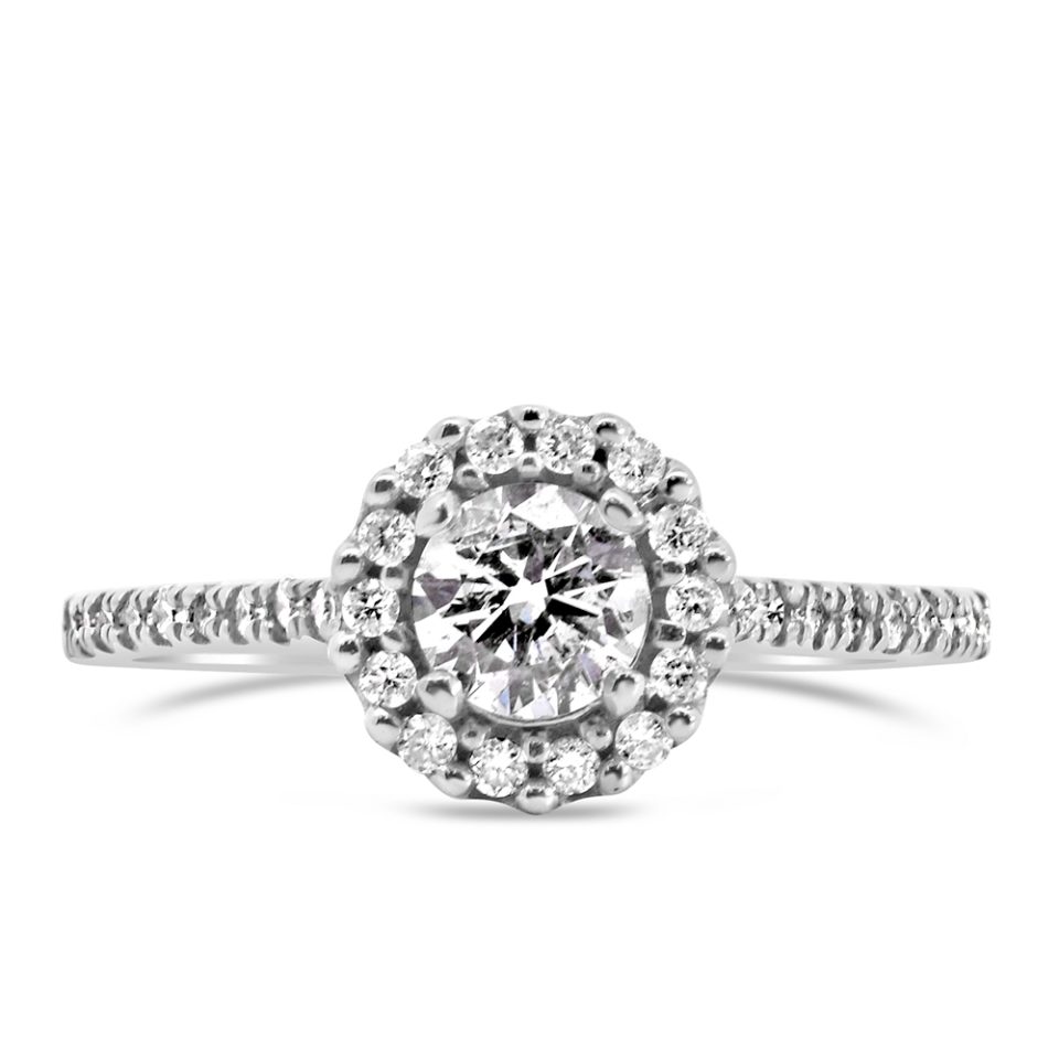 Engagement Ring with .67 Carat TW of Diamonds in 14kt White Gold